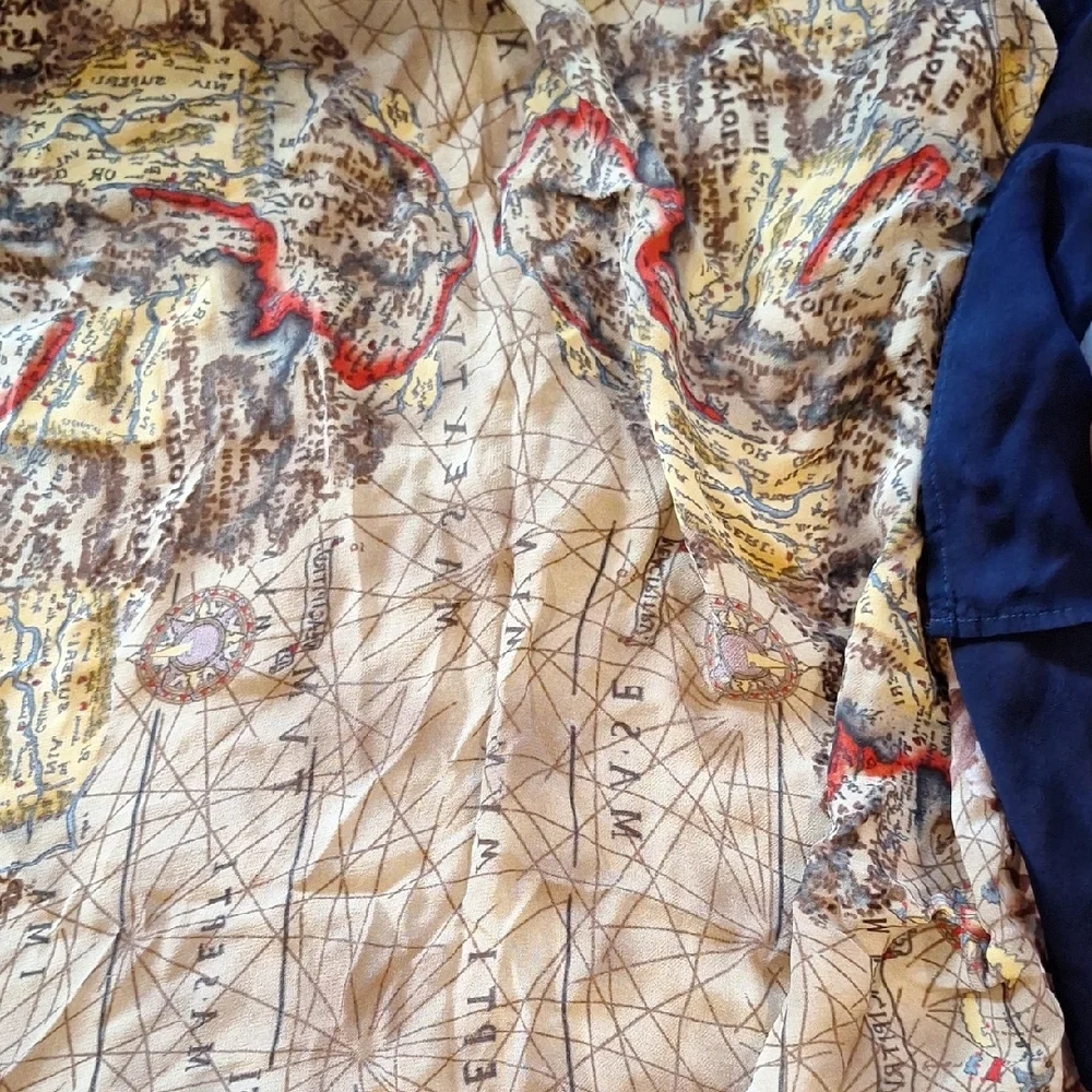 Gottex Navy and Beige Floral‎ Scarf Wrap
